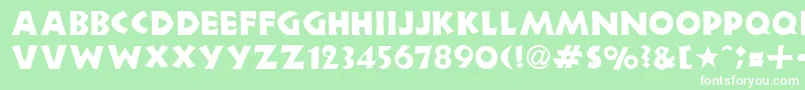 フォントNeulandRegularDb – 緑の背景に白い文字