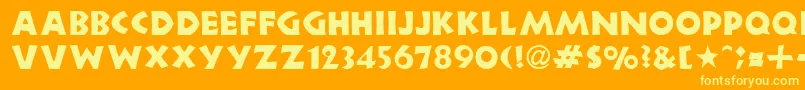 NeulandRegularDb Font – Yellow Fonts on Orange Background