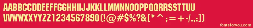 MachineBt Font – Yellow Fonts on Red Background