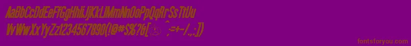 OkudaBoldItalic Font – Brown Fonts on Purple Background