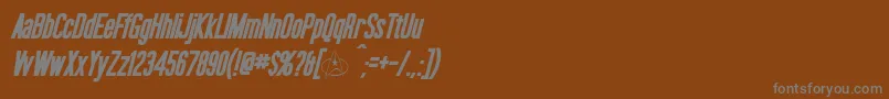 OkudaBoldItalic Font – Gray Fonts on Brown Background