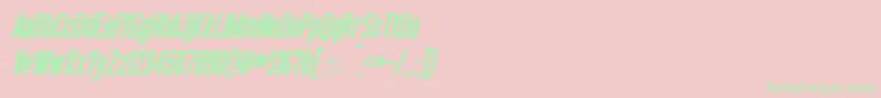 OkudaBoldItalic Font – Green Fonts on Pink Background