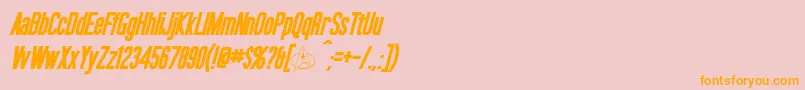 OkudaBoldItalic Font – Orange Fonts on Pink Background