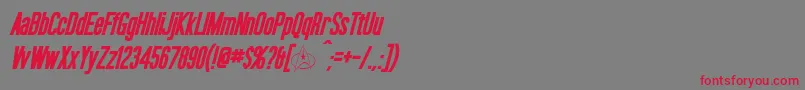 OkudaBoldItalic Font – Red Fonts on Gray Background