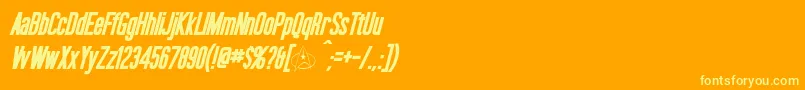 OkudaBoldItalic Font – Yellow Fonts on Orange Background