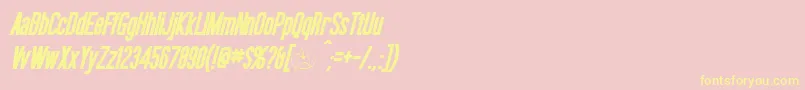 OkudaBoldItalic Font – Yellow Fonts on Pink Background