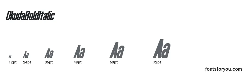 OkudaBoldItalic Font Sizes
