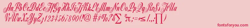 ZanzibarDb Font – Red Fonts on Pink Background