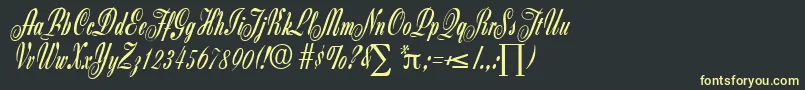 ZanzibarDb-Schriftart – Gelbe Schriften auf schwarzem Hintergrund
