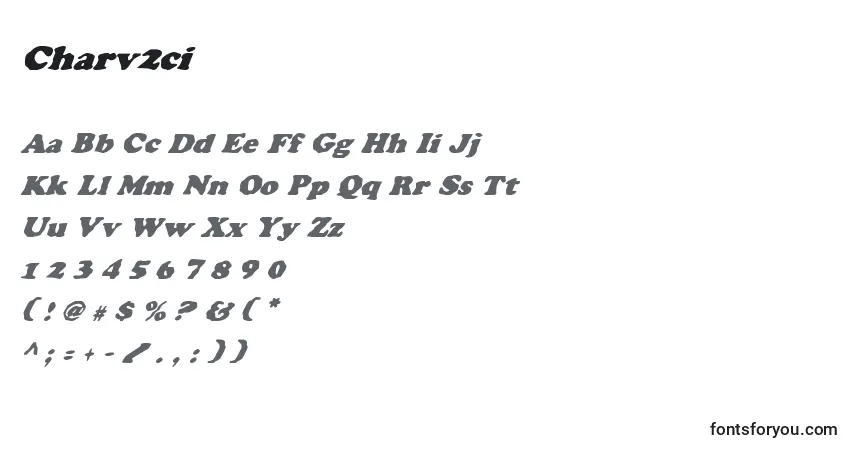 A fonte Charv2ci – alfabeto, números, caracteres especiais
