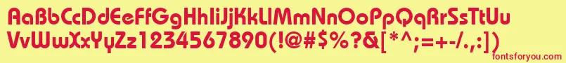 DynameSsiSemiBold Font – Red Fonts on Yellow Background
