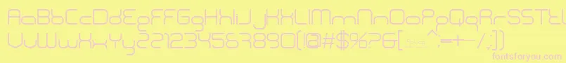 BnPolice-fontti – vaaleanpunaiset fontit keltaisella taustalla