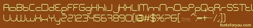 BnPolice-fontti – keltaiset fontit ruskealla taustalla
