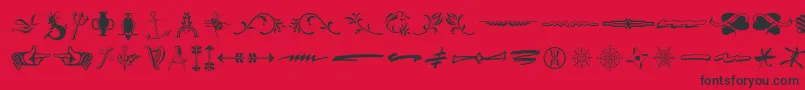 Typeembellishmentsthree Font – Black Fonts on Red Background