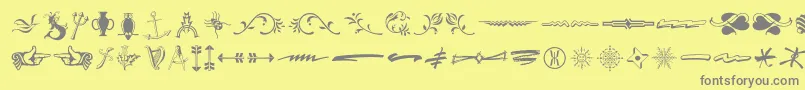 fuente Typeembellishmentsthree – Fuentes Grises Sobre Fondo Amarillo