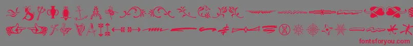 フォントTypeembellishmentsthree – 赤い文字の灰色の背景