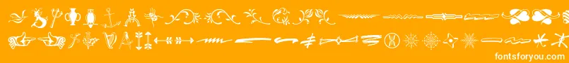 フォントTypeembellishmentsthree – オレンジの背景に白い文字