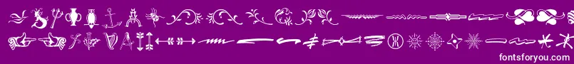 フォントTypeembellishmentsthree – 紫の背景に白い文字