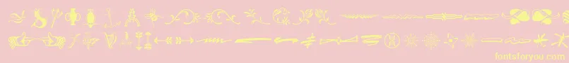 Typeembellishmentsthree-Schriftart – Gelbe Schriften auf rosa Hintergrund