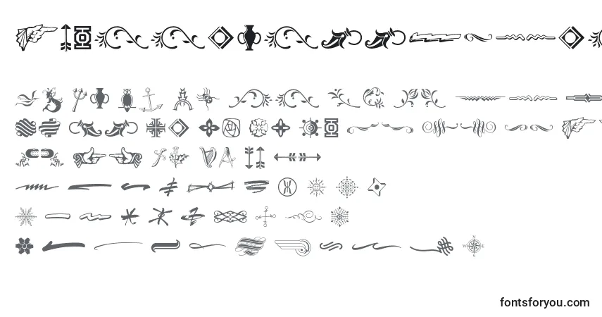 characters of typeembellishmentsthree font, letter of typeembellishmentsthree font, alphabet of  typeembellishmentsthree font