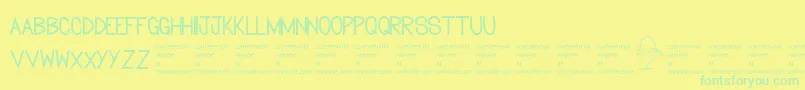 Flowersforyou-Schriftart – Grüne Schriften auf gelbem Hintergrund