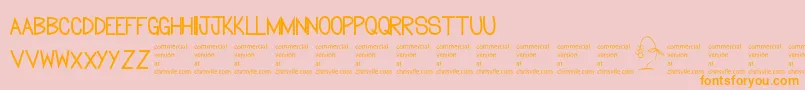 Police Flowersforyou – polices orange sur fond rose
