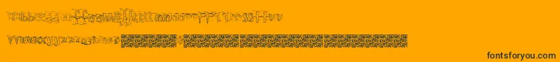 Westernclown-Schriftart – Schwarze Schriften auf orangefarbenem Hintergrund