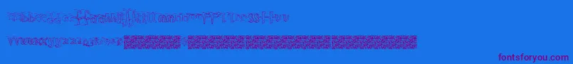 Westernclown-Schriftart – Violette Schriften auf blauem Hintergrund