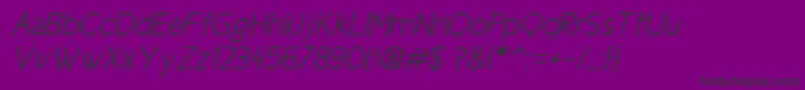 Ciclesemiitalic-fontti – mustat fontit violetilla taustalla