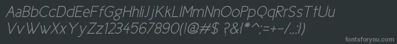 フォントCiclesemiitalic – 黒い背景に灰色の文字