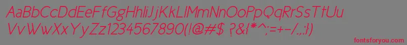 Ciclesemiitalic Font – Red Fonts on Gray Background