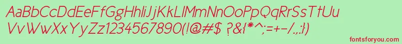 Ciclesemiitalic Font – Red Fonts on Green Background