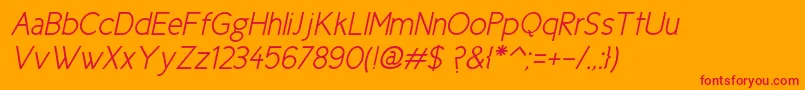 Ciclesemiitalic Font – Red Fonts on Orange Background