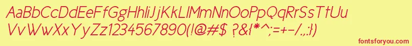 Ciclesemiitalic Font – Red Fonts on Yellow Background