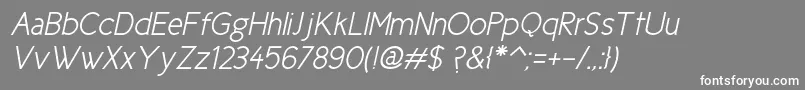 Fonte Ciclesemiitalic – fontes brancas em um fundo cinza