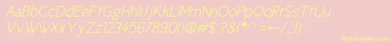 Ciclesemiitalic Font – Yellow Fonts on Pink Background