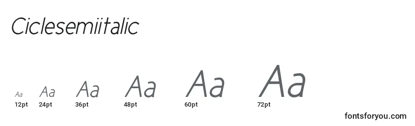 Ciclesemiitalic Font Sizes