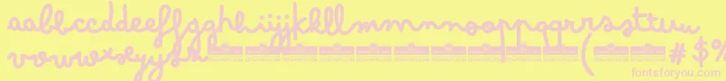 BimboWhiteboardTrial-Schriftart – Rosa Schriften auf gelbem Hintergrund