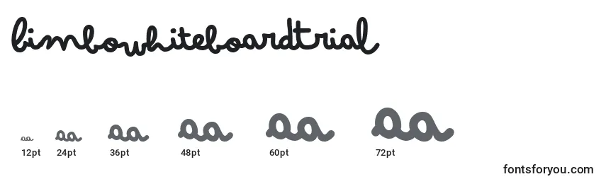 BimboWhiteboardTrial Font Sizes