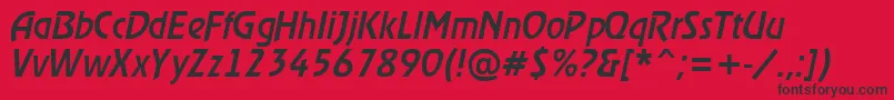 Czcionka ARewindermediumItalic – czarne czcionki na czerwonym tle