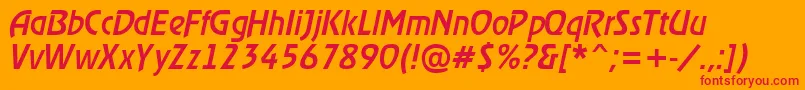 Fonte ARewindermediumItalic – fontes vermelhas em um fundo laranja
