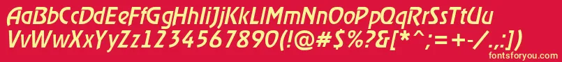 ARewindermediumItalic Font – Yellow Fonts on Red Background