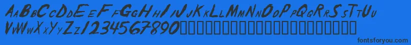 TheShakerCaps Font – Black Fonts on Blue Background