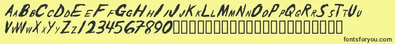 TheShakerCaps Font – Black Fonts on Yellow Background