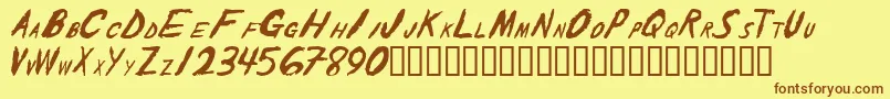 TheShakerCaps Font – Brown Fonts on Yellow Background