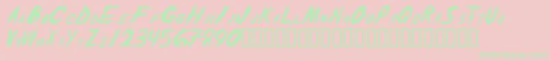 TheShakerCaps Font – Green Fonts on Pink Background