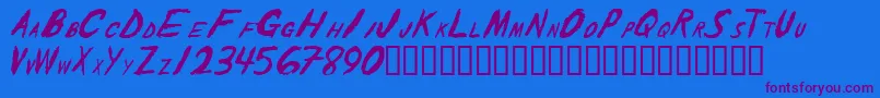 TheShakerCaps-Schriftart – Violette Schriften auf blauem Hintergrund