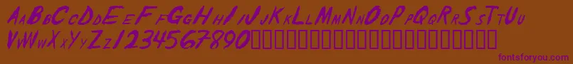 TheShakerCaps Font – Purple Fonts on Brown Background