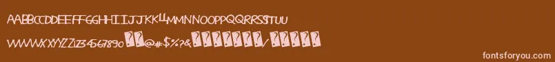Sodacrack-Schriftart – Rosa Schriften auf braunem Hintergrund