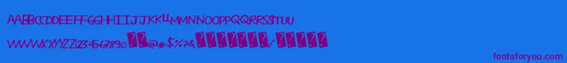Sodacrack-Schriftart – Violette Schriften auf blauem Hintergrund
